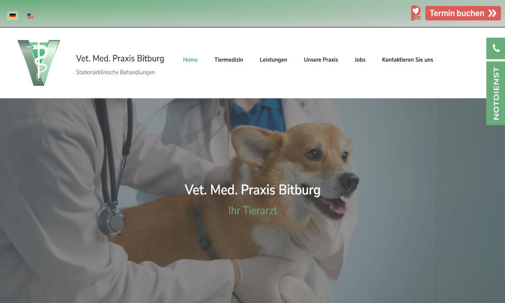 Referenz: Website bitburgvet.de/index.php/de